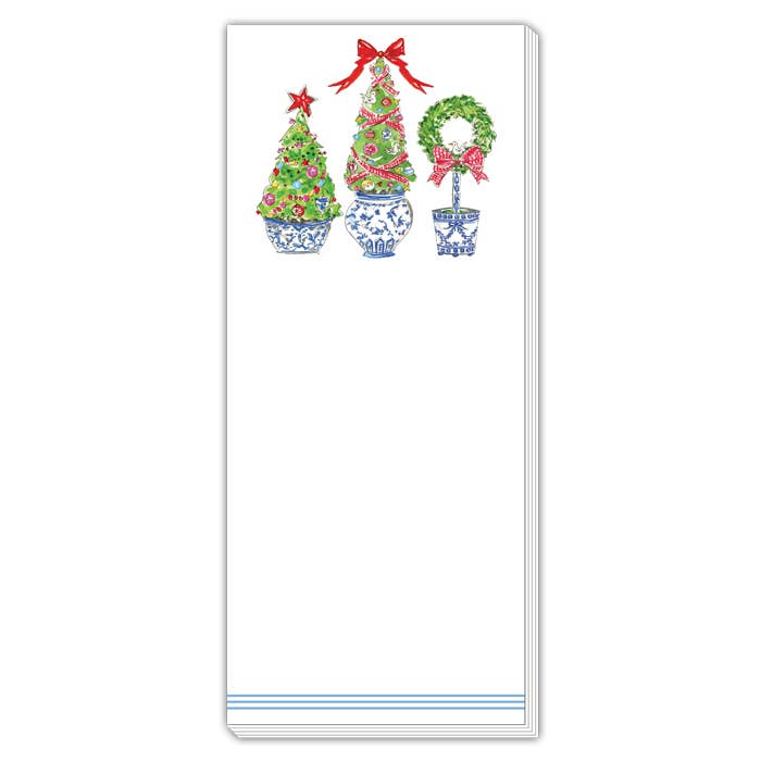 Christmas Topiaries in Chinoiserie Pots Skinny Pad