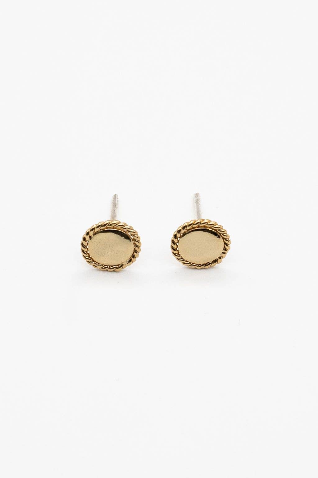 Gold Filled Two's Company Hammered Circle Earrings