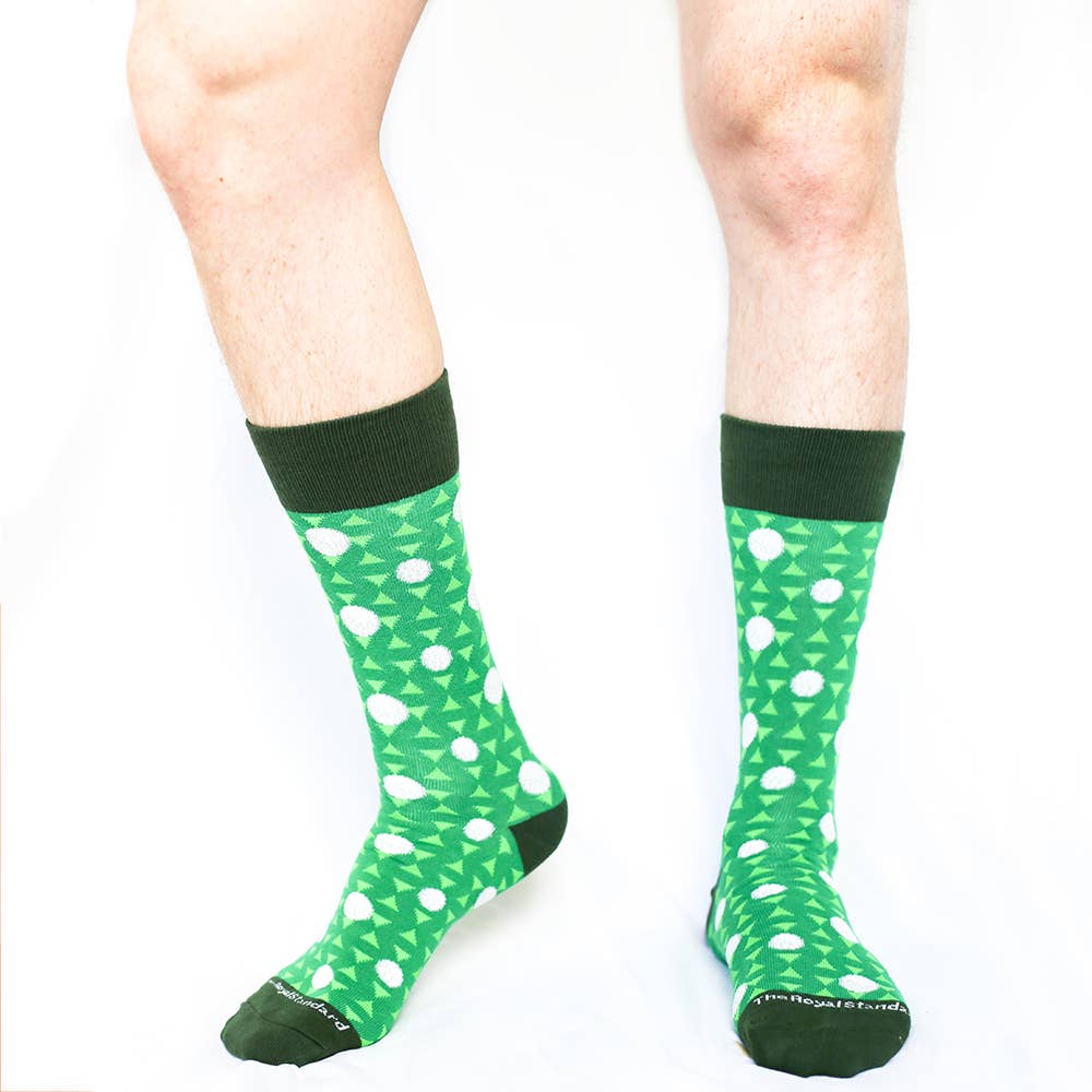 The Royal Standard - Men's Hole in One Socks Green/White One Size