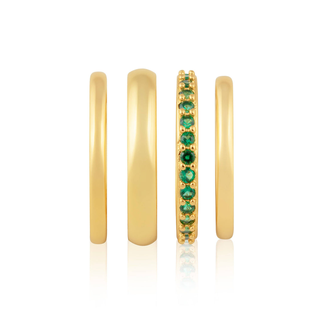 Sahira Jewelry Design - Faye Emerald Stacked Bands
