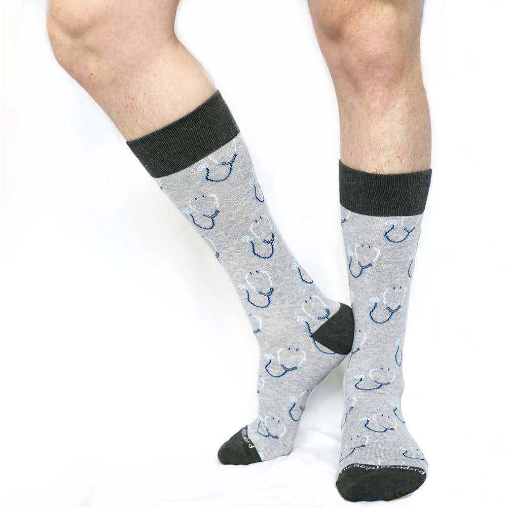 The Royal Standard - Men's Medical Socks Gray/Blue One Size