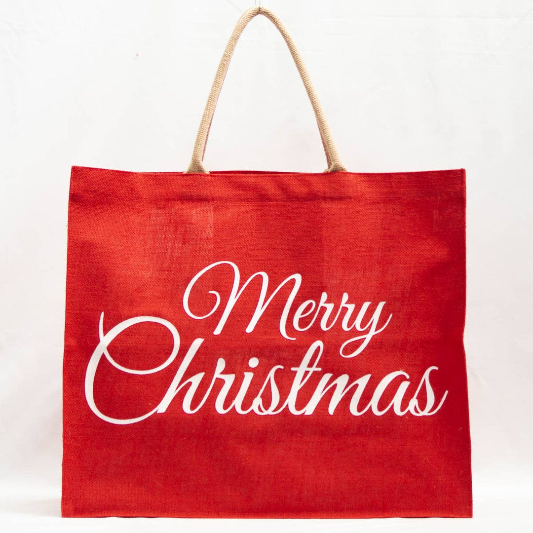 Classic Merry Christmas Carryall Tote Red/White 22x19x8