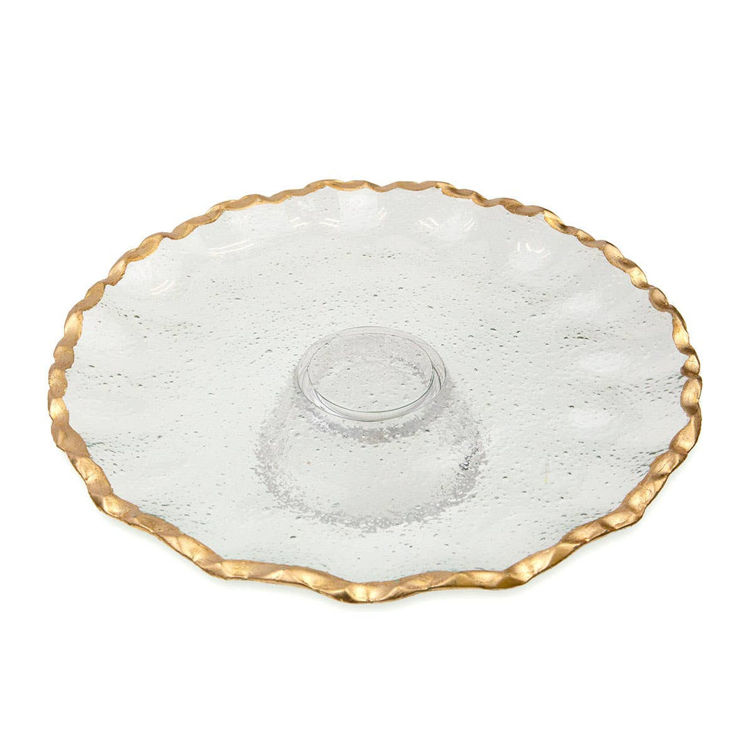 The Royal Standard - Triomphe Cake Stand Clear/Gold 10.6x2.5x10.6