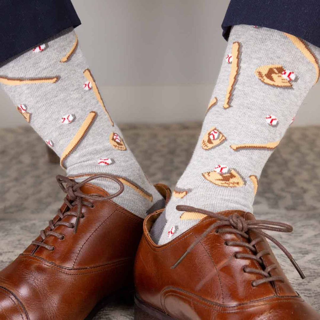 The Royal Standard - Men's Baseball Socks Gray/Brown One Size