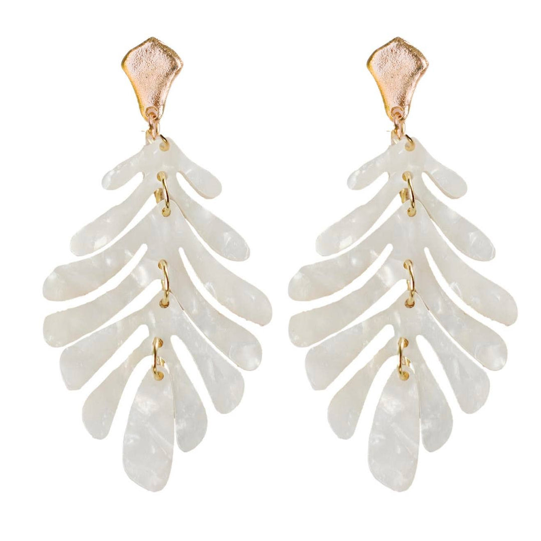 St Armands Designs of Sarasota - White Petite Palm Drops