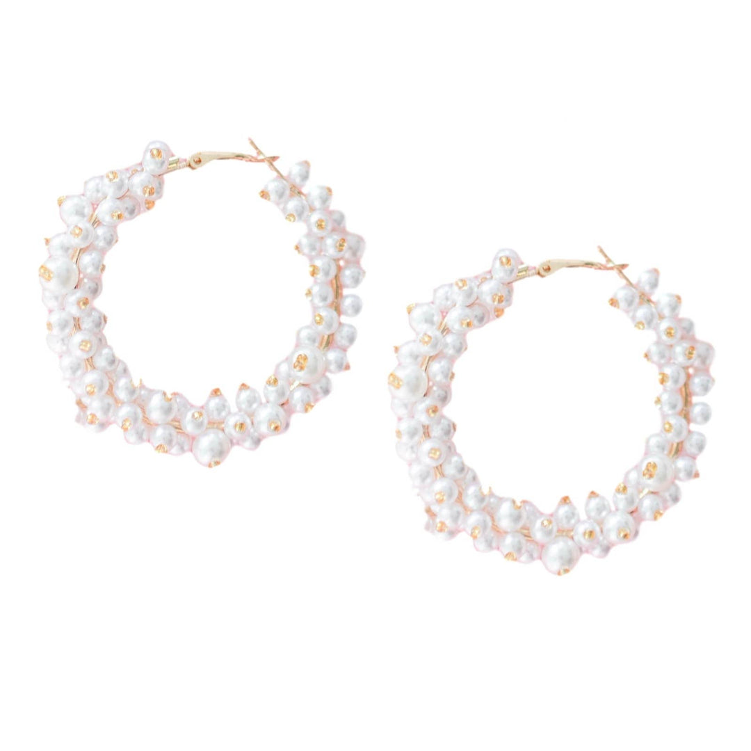 St Armands Designs of Sarasota - 2" Pearl Cluster Hoops
