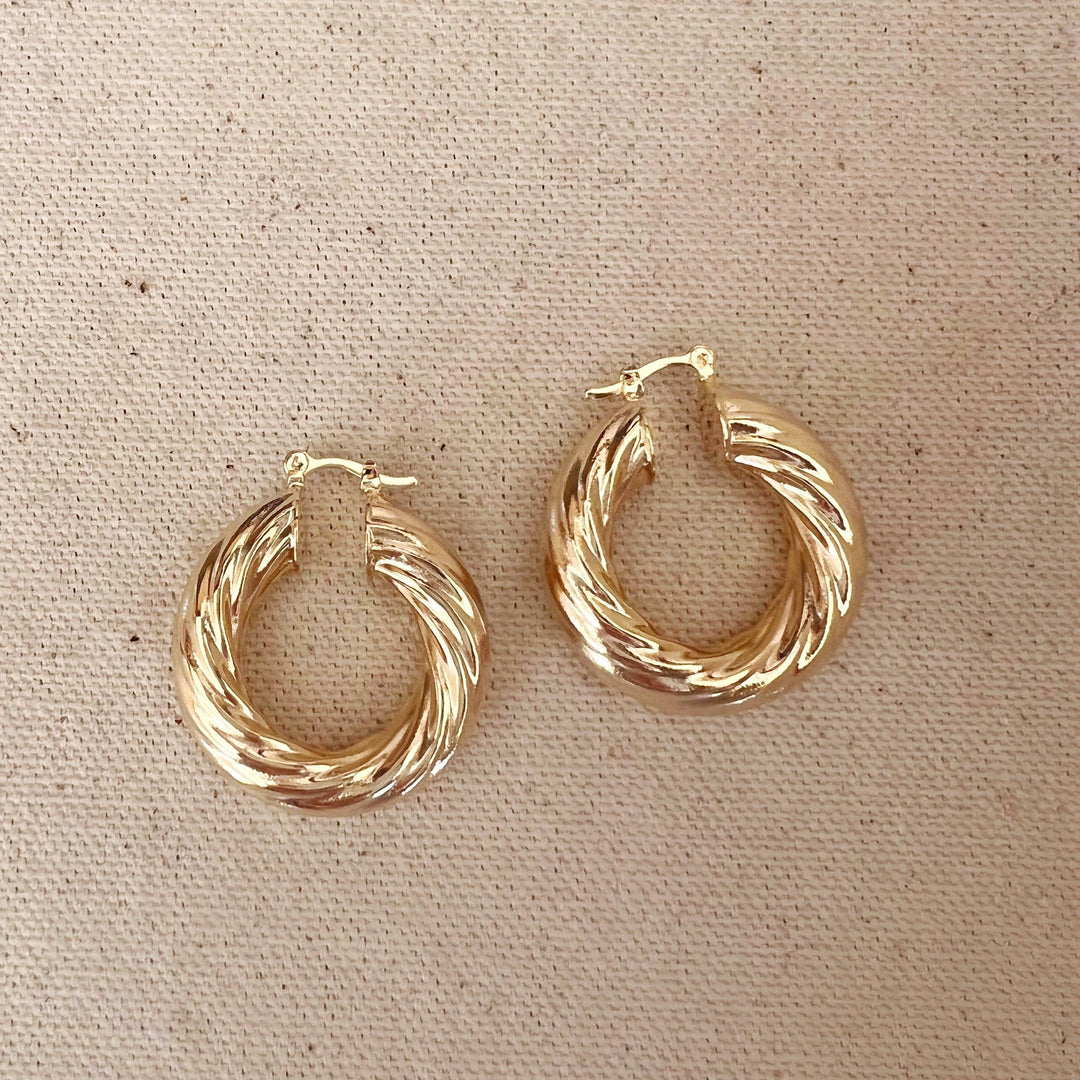 GoldFi - 18k Gold Filled Twisted Selena Inspired Hoop