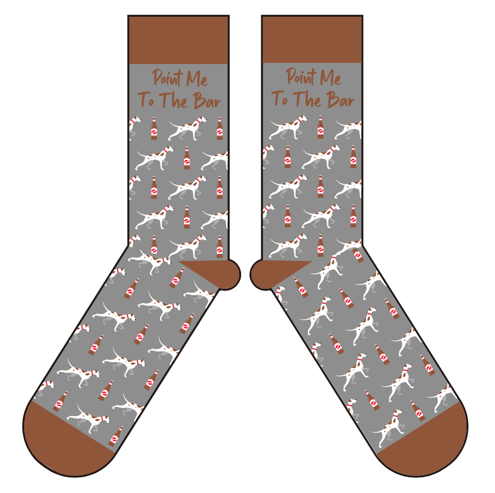 Barrel Down South - Point Me To The Bar Drinking Dog Pointer Dog Socks