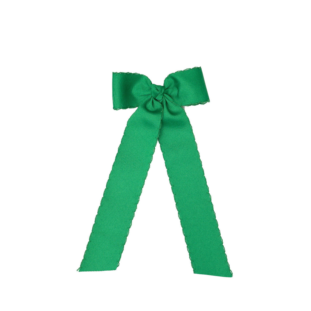 Wee Ones-Medium Grosgrain Moonstitch Hair Bowtie with Streamer Tails
