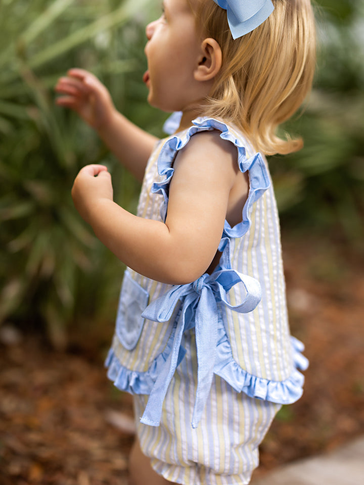 Lily Blue Yellow Striped Bloomer Set