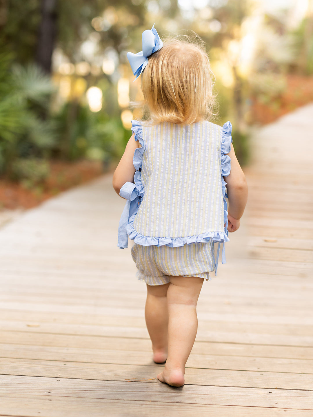 Lily Blue Yellow Striped Bloomer Set