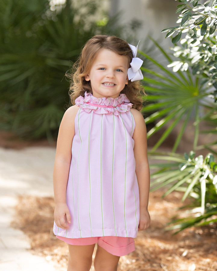 Delia Pink Striped Short Set