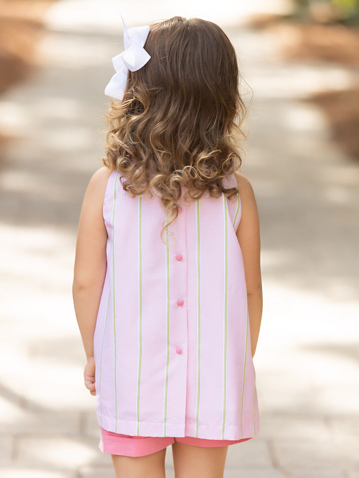 Delia Pink Striped Short Set