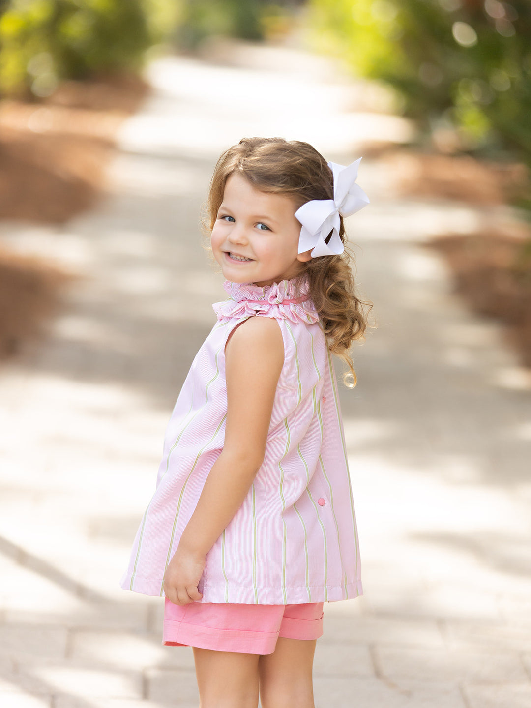 Delia Pink Striped Short Set