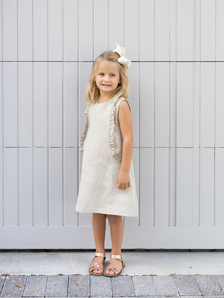 Kora Tan Linen Dress