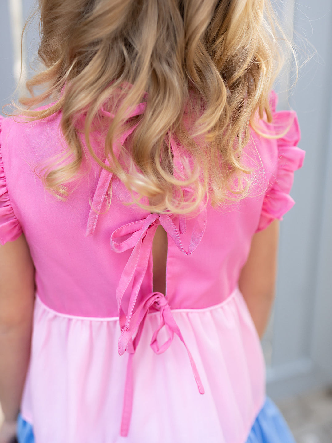 Valeria Pink Blue Tiered Dress