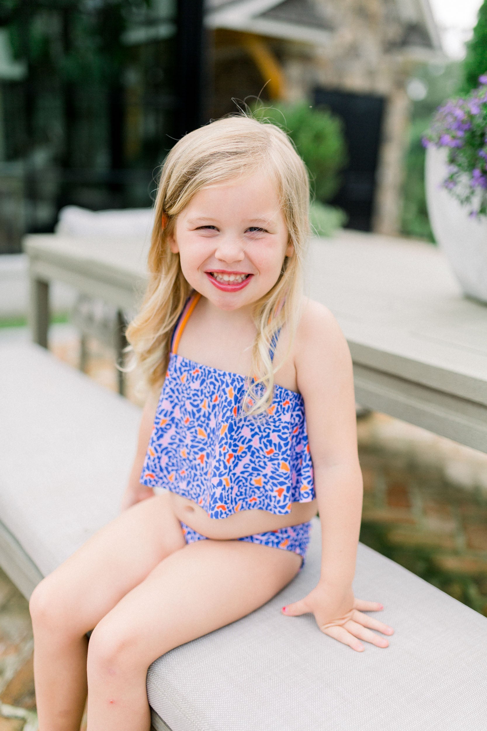 Hello Happiness Pink N' Blue Tween Two-Piece Swimsuit – The Oaks Apparel Co.