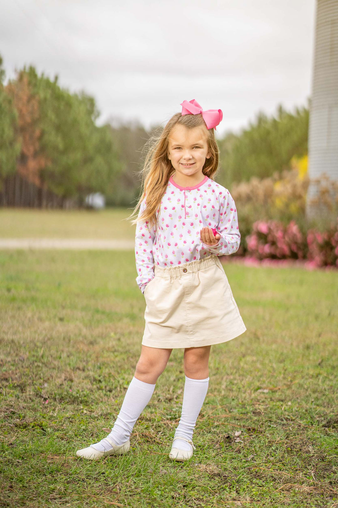 Leigh Khaki Cord Skirt