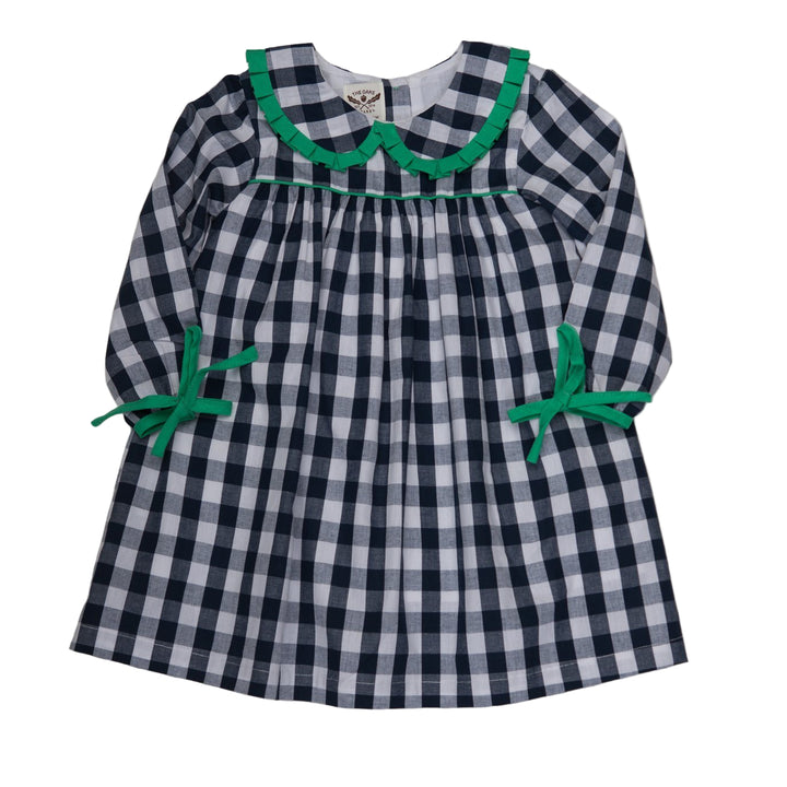 Priscilla Navy Buffalo Check Dress