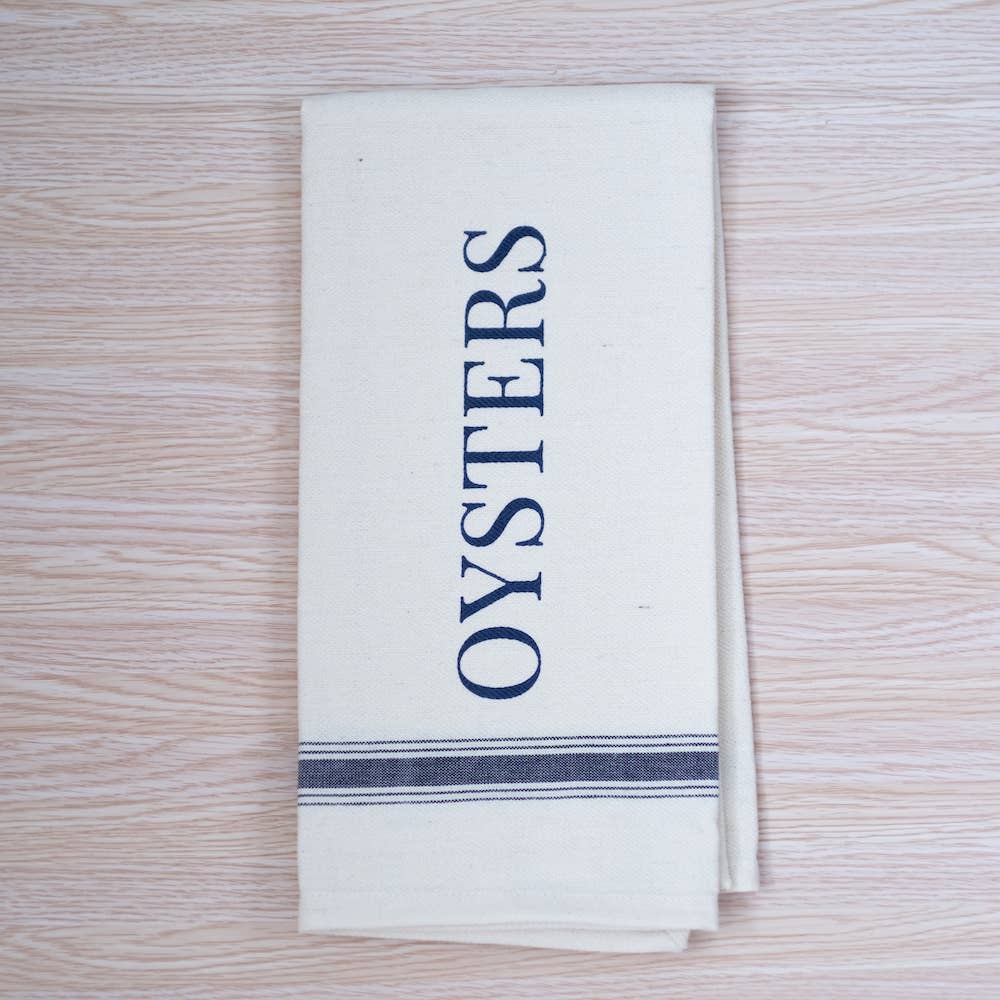 The Royal Standard - Oysters Hand Towel Cream/Navy 20x28