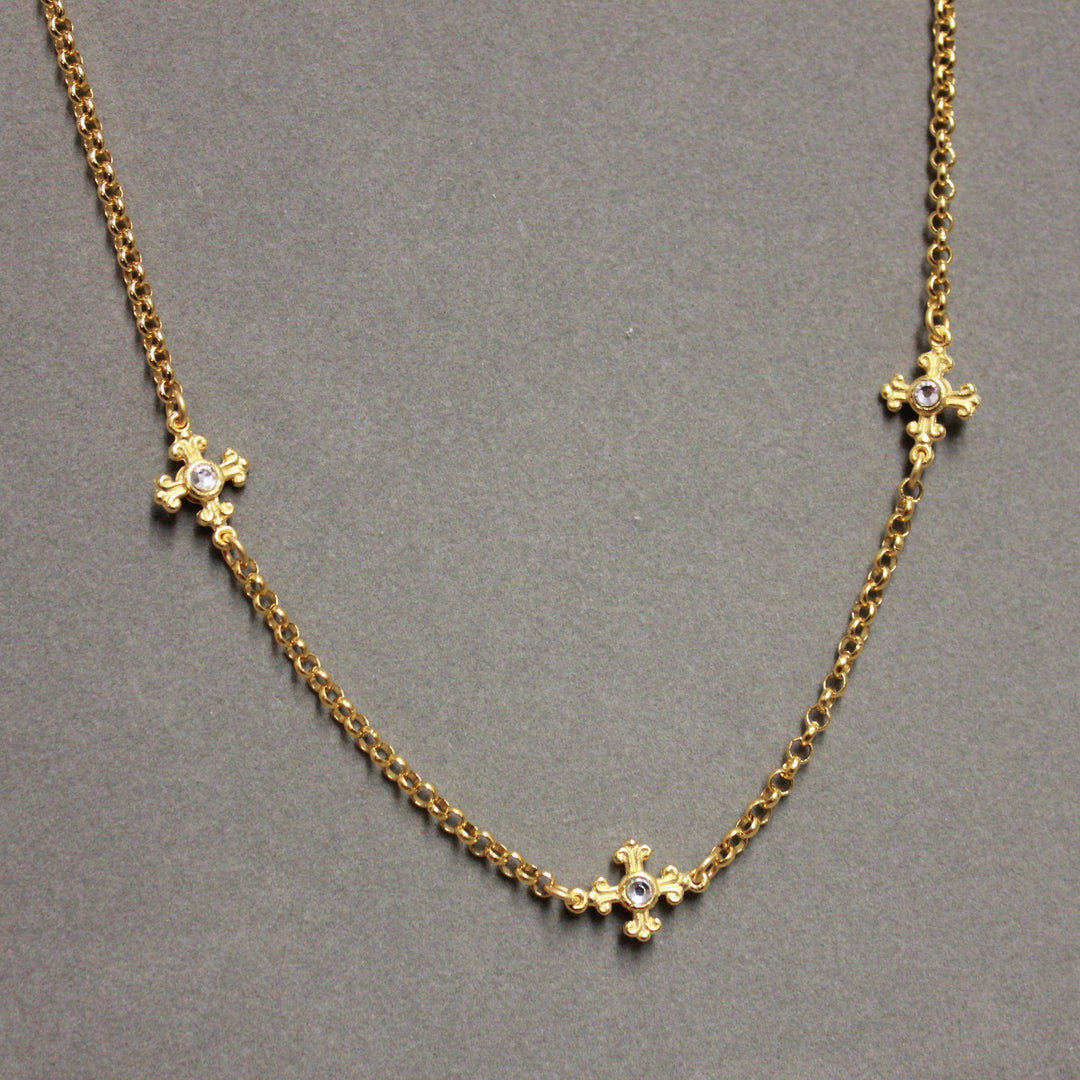 Weisinger Designs - N157CZ CROSS NECKLACE
