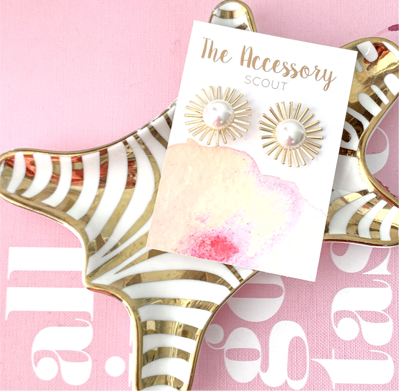 THE ACCESSORY SCOUT - Pearl Sunburst Studs