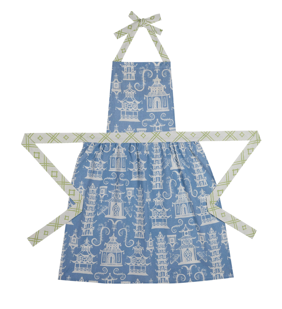 Peking Handicraft - Pagodas Periwinkle Apron