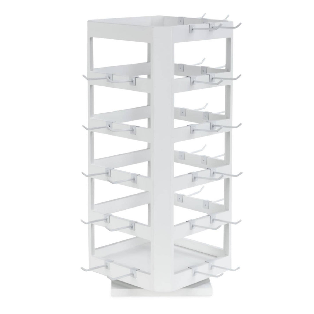 Square Wood Jewelry Spinner (Comes with 40 hooks)