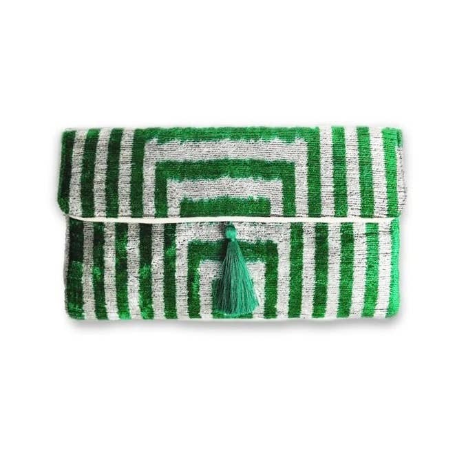 Silk Velvet Ikat Clutch
