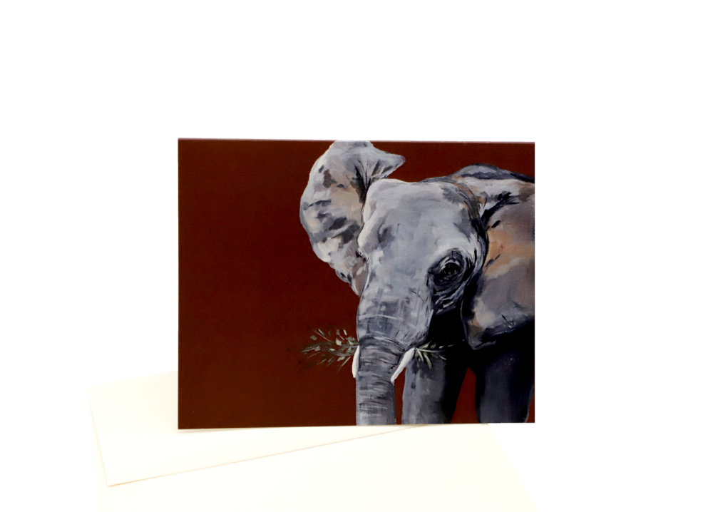 Mads Studio & Co. - Crimson Elephant Folded Notecards