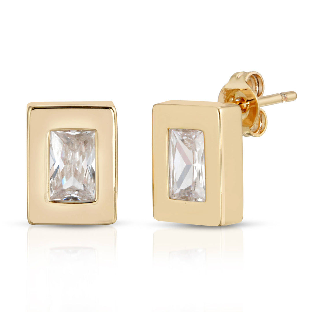 Glamrocks Jewelry - Baguette Block Studs