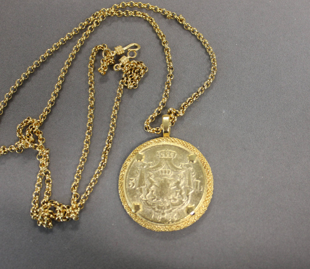 Weisinger Designs - N141C French Inspired Necklace Vintage Coin