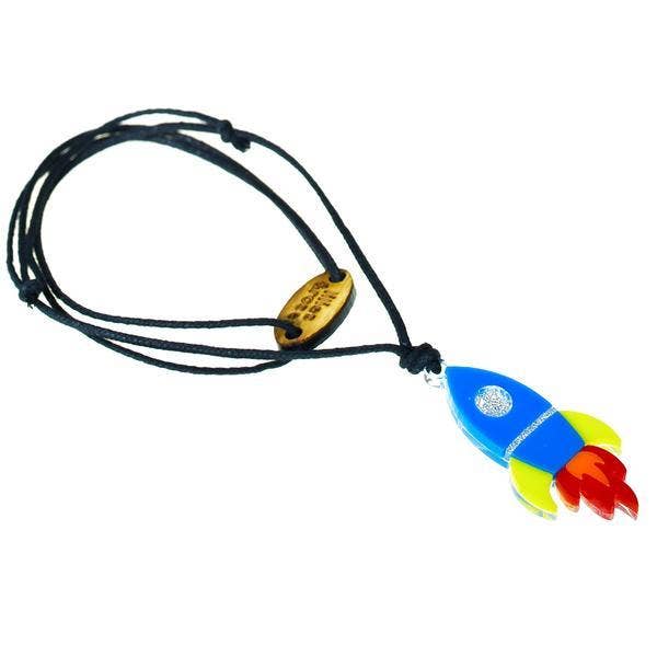 Lilies & Roses NY - Space Rocket Blue Necklace