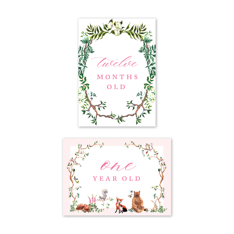 Dogwood Hill - Woodland Pink Milestone Cards: Milestone Cards - Set of 15