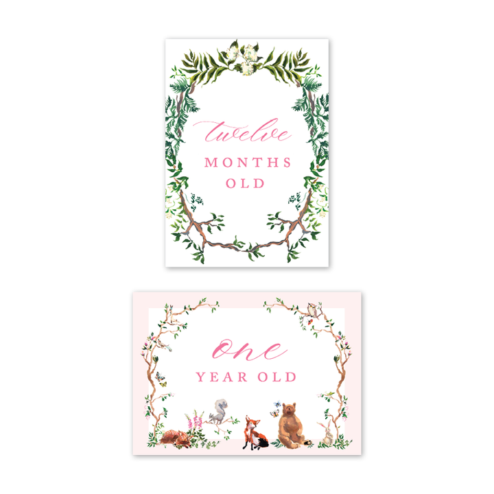 Dogwood Hill - Woodland Pink Milestone Cards: Milestone Cards - Set of 15