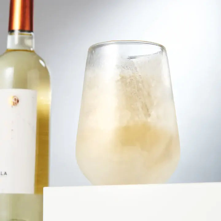 Viski - Glacier™ Double Walled Chilling Wine Glass w/ Cooling Gel