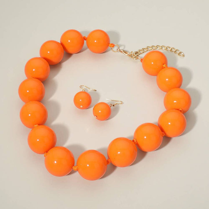 Sensibling Corp. - Chunky Ball Beaded Statement Necklace: Light Blue