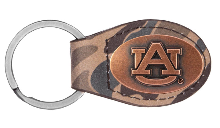 Zep-Pro - Auburn Tigers Oval Camo Leather Key Fob.: Brown/Tan Camo