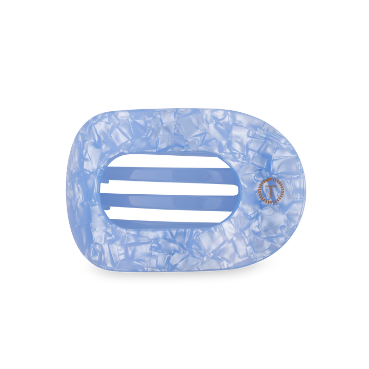 TELETIES - Flat Round Hair Clip | Medium | Blue Lagoon