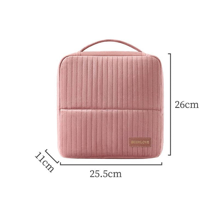 MKS America - Solid Color Standing Travel Makeup & Toiletry Bag: Green / M