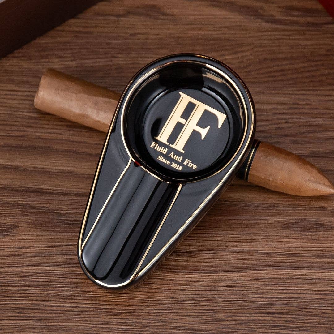 Fluid And Fire - Imperium Minimalist Ceramic Ashtray: Dark Pearl