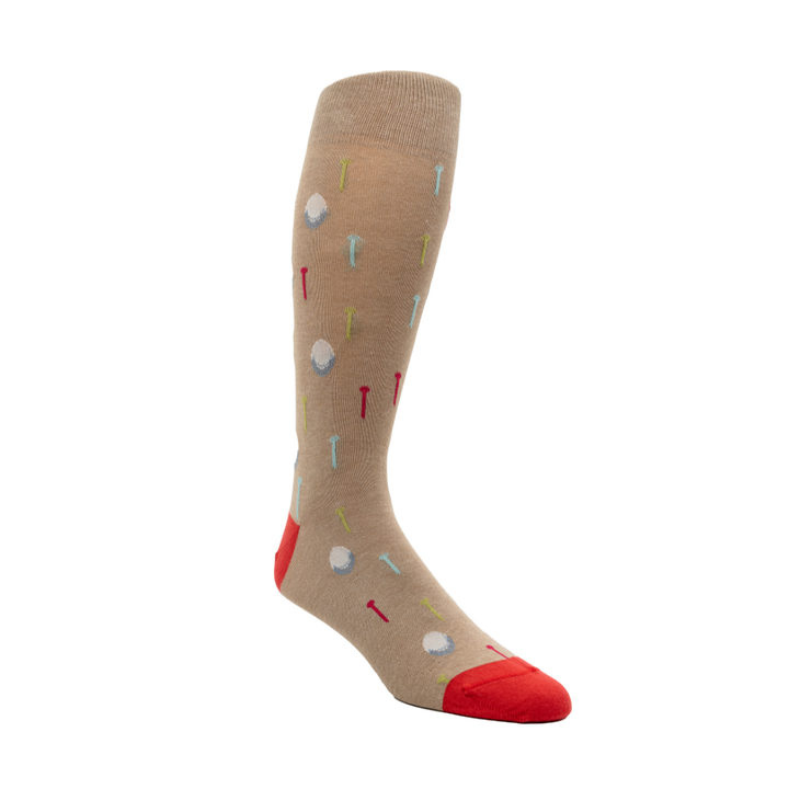 ELL & Atty - Golf Sock Mid-Calf Peruvian Pima Cotton Ball & Tee Design: Navy