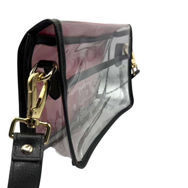 Garland - Black/White Check Clear Gameday Stadium Bag w/ Gold Bulldog