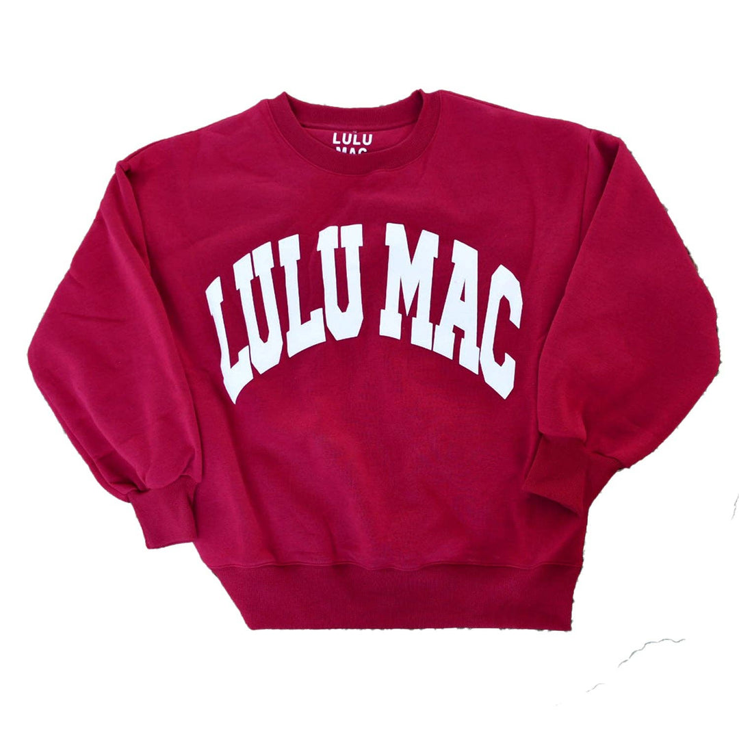 Girlie Girl Originals - Lulu Mac Sweatshirt Cardinal/White - Puff: Cardinal/White / Medium
