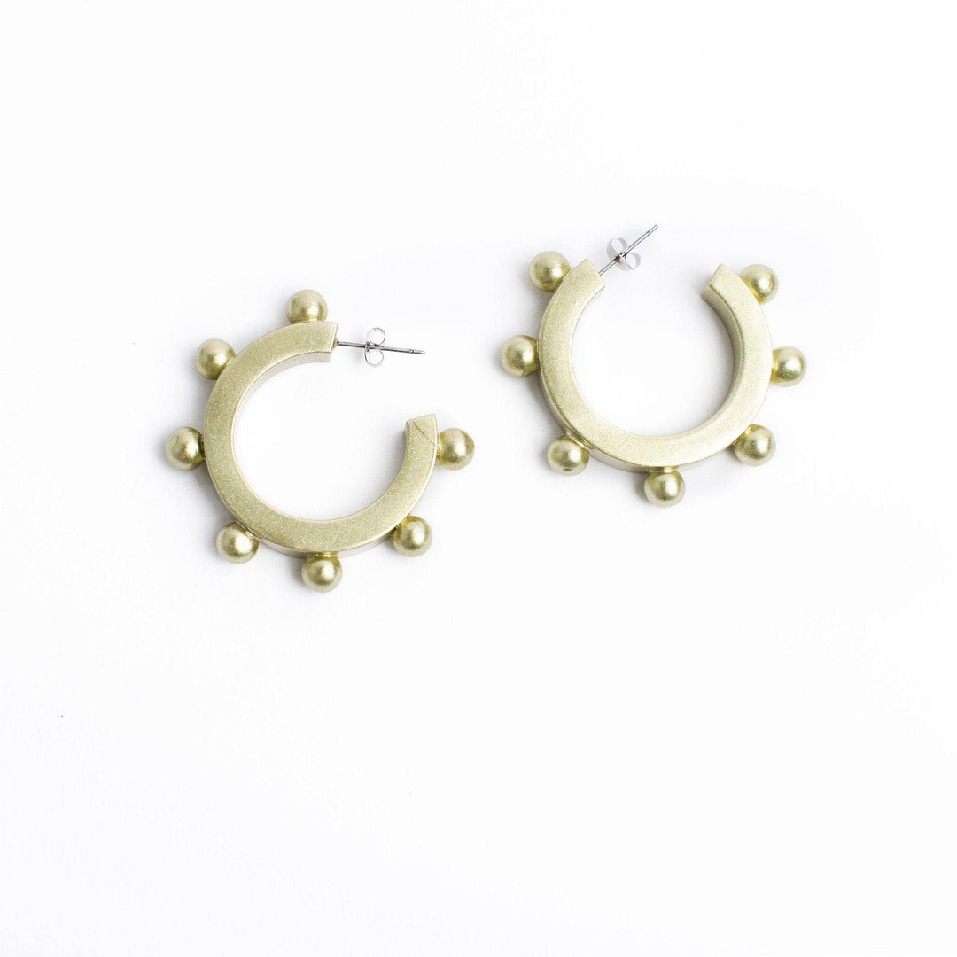 Sunshine Tienda - Gold Metallic Bead Hoops
