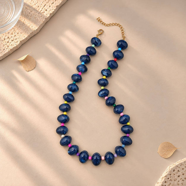 MKS America - Bohemian Beaded Choker Necklace For Women: Light_Pink / M