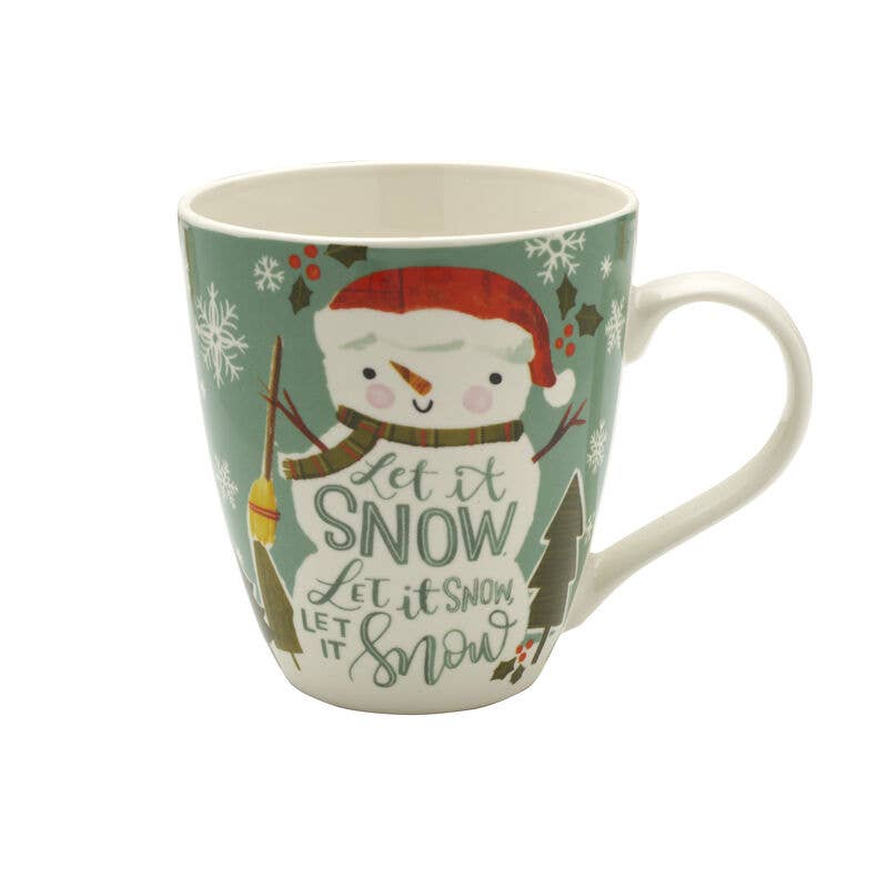 Fitz and Floyd® Mikasa® Pfaltzgraff® - Pfaltzgraff Holiday 18OZ Mug Let It Snow Snowman Open Stock: Porcelain