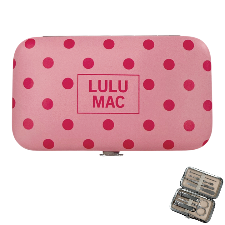 Lulu Mac Pink/Hot Pink Dot Manicure Set