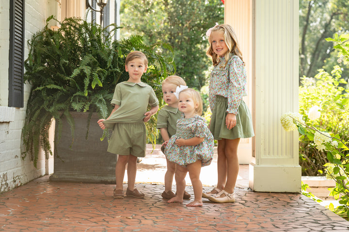 Anderson Ann Evergreen Floral Skirt Set