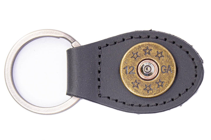 Zep-Pro - Shot Shell Oval Leather Keychain: Brown